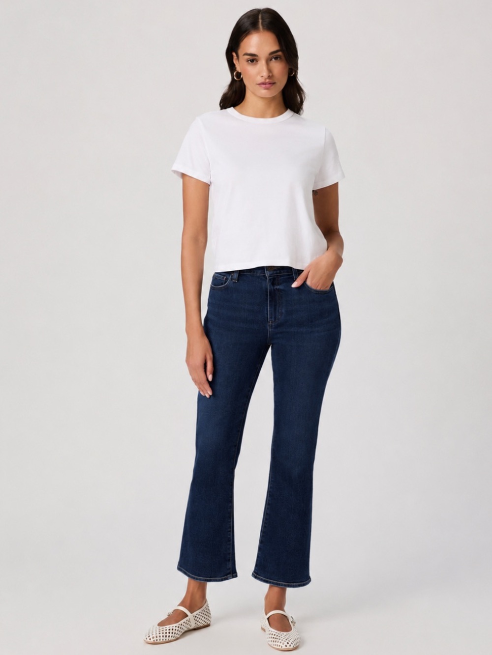 J Brand Franky high Rise Cropped Bootcut Jeans Dark Wash size‎ 27